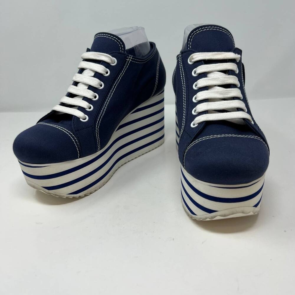 Miu Miu Shoes Women's Size 38.5 Platform Sneakers Authentic Designer Luxury Bold - Picture 4 of 16